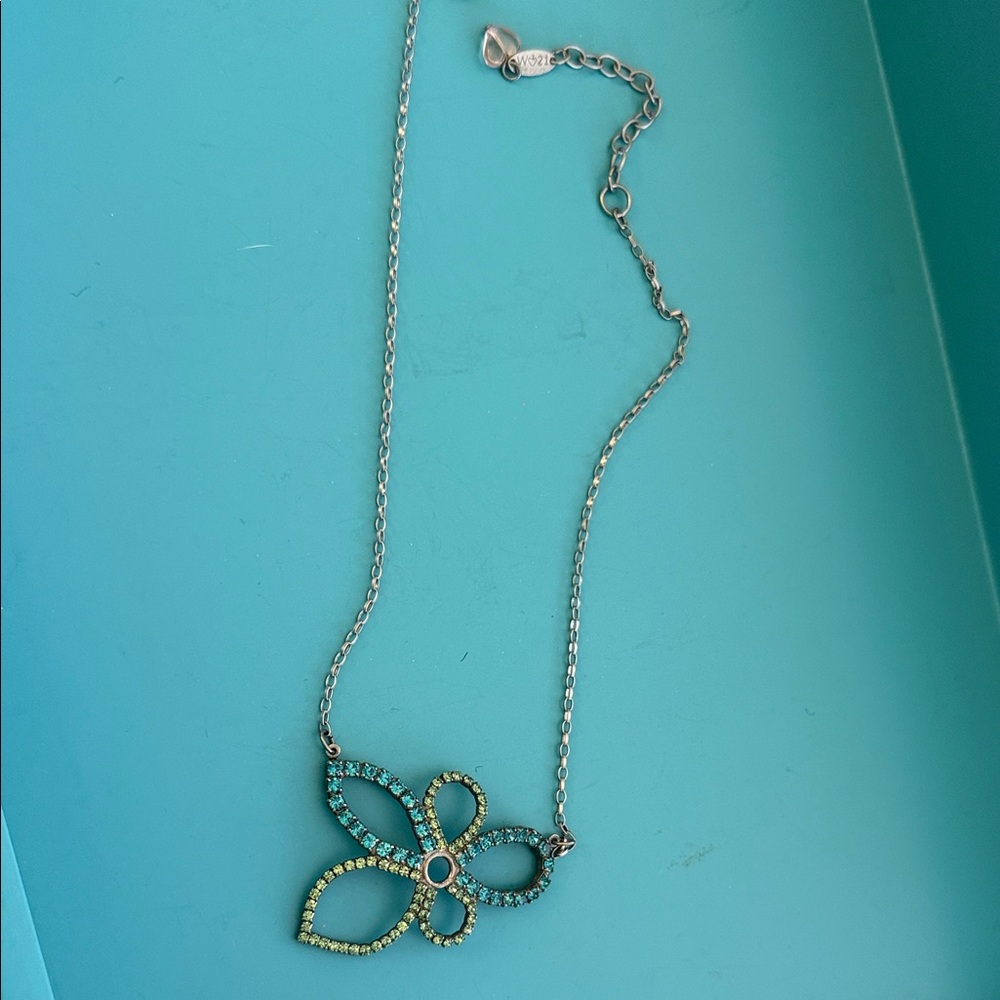 SABIKA Elegant Silver and Blue Necklace